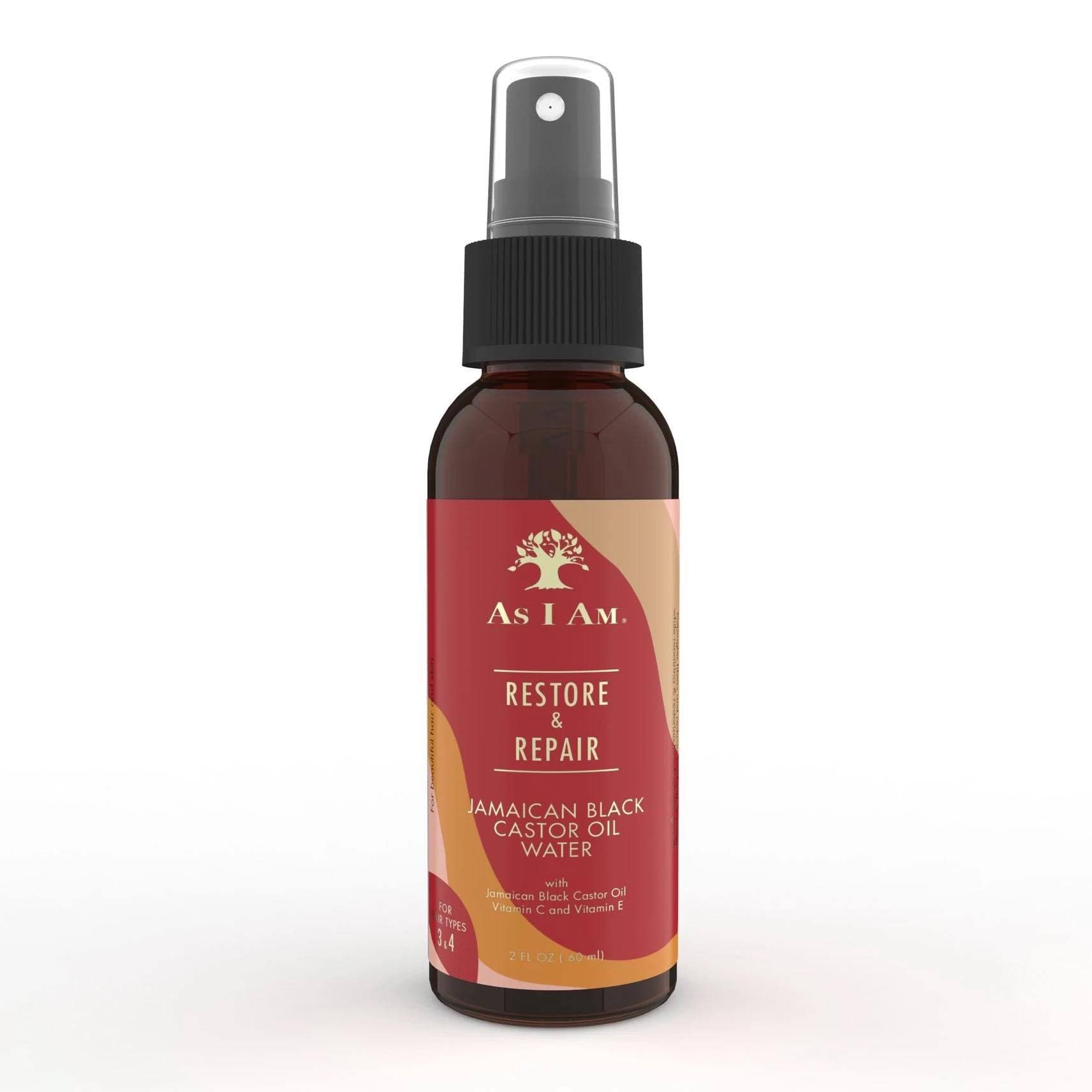 spray agua hidratante restore repair jamaican black castor oil detangling hydrating water as i am 60ml