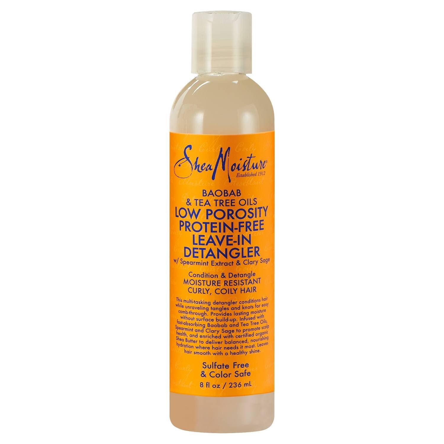 baobab tea tree oils low porosity protein free leave in detangler shea mosture 8oz