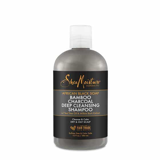 sheamoisture african black soap bamboo charcoal deep cleansing shampoo 354 ml