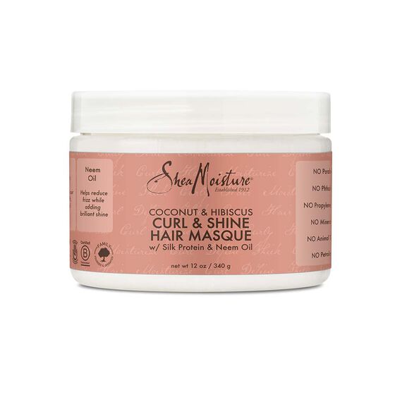 coconut hibiscus curl shine hair masque shea moisture12 oz