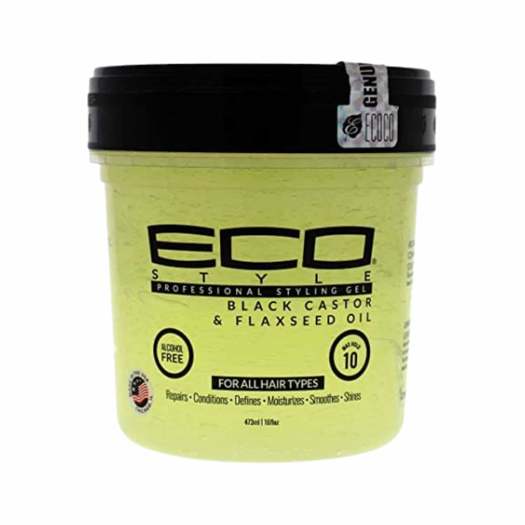eco style black castor flaxseed gel 16 oz