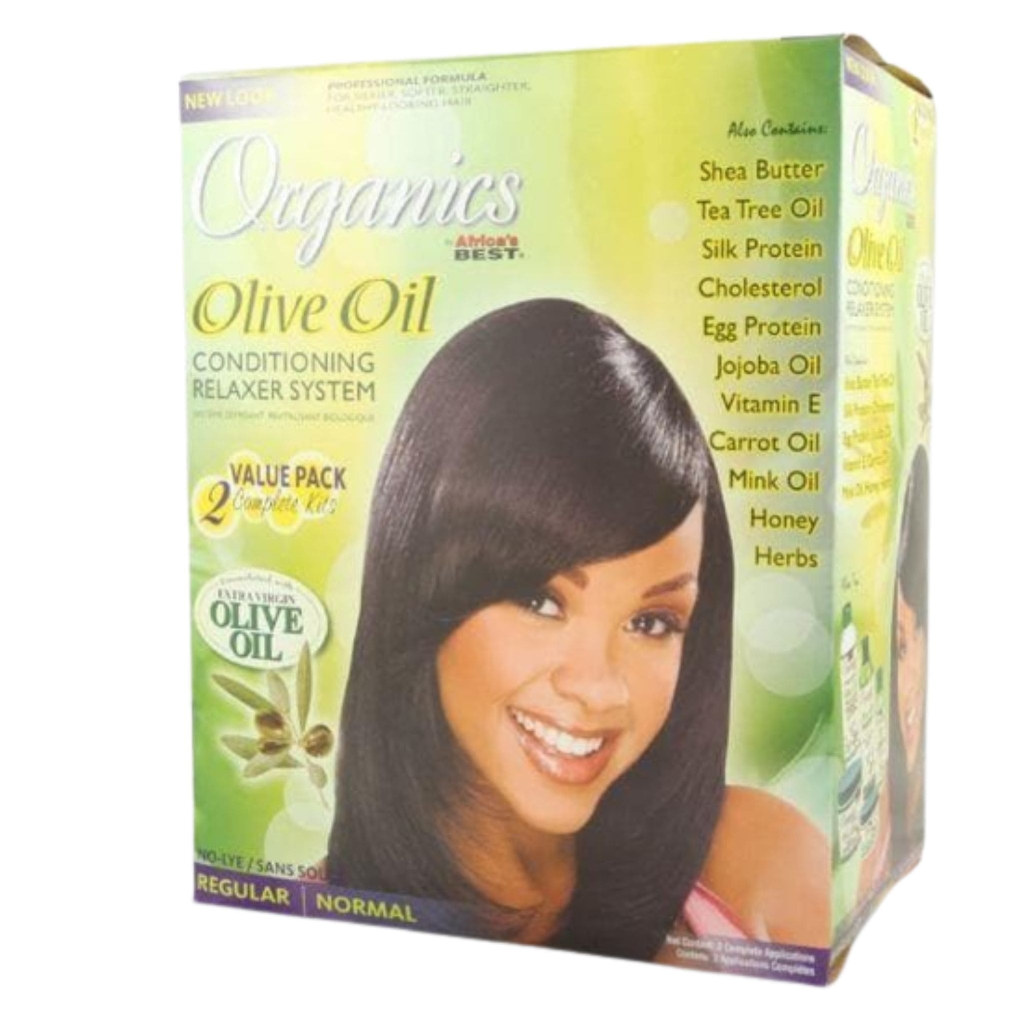 alisador organics olive oil relaxer kit original africa best twin pack regular