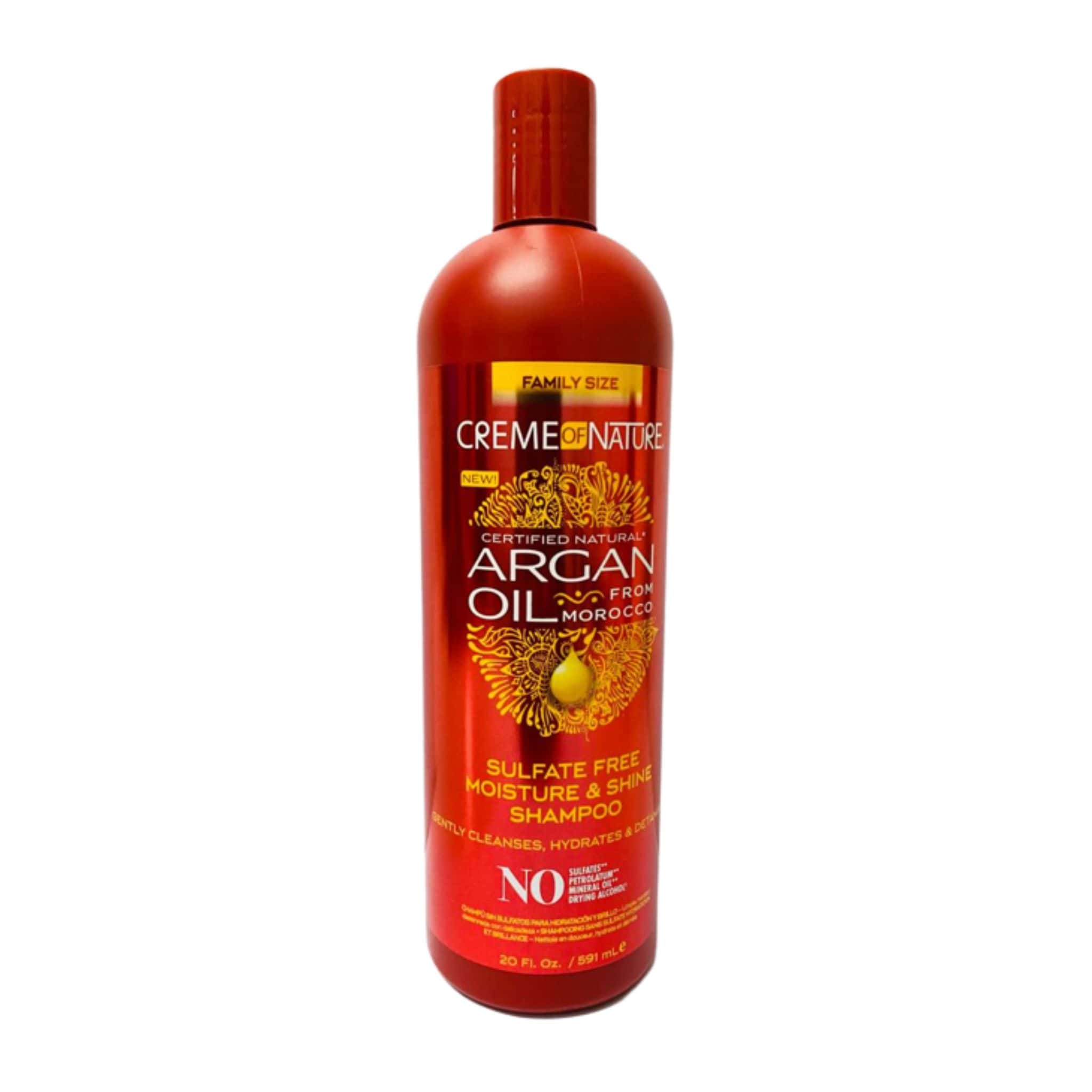 creme of nature argan oil sulfate free moisture shine shmpoo 591ml