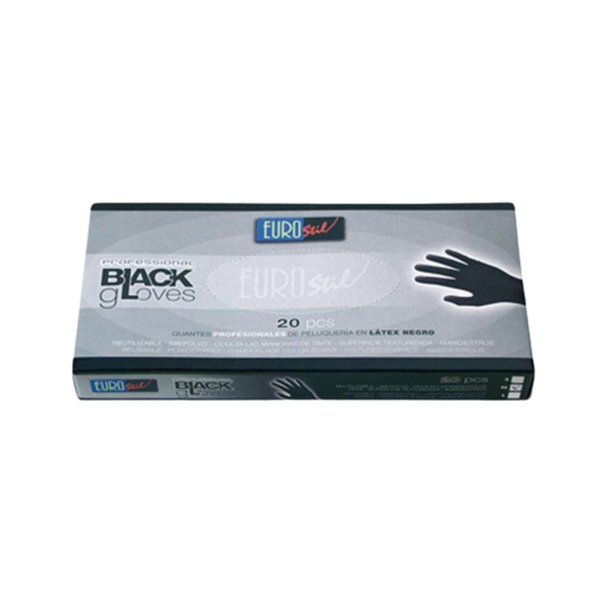 caja 20 guantes latex neg texturizados eurostil