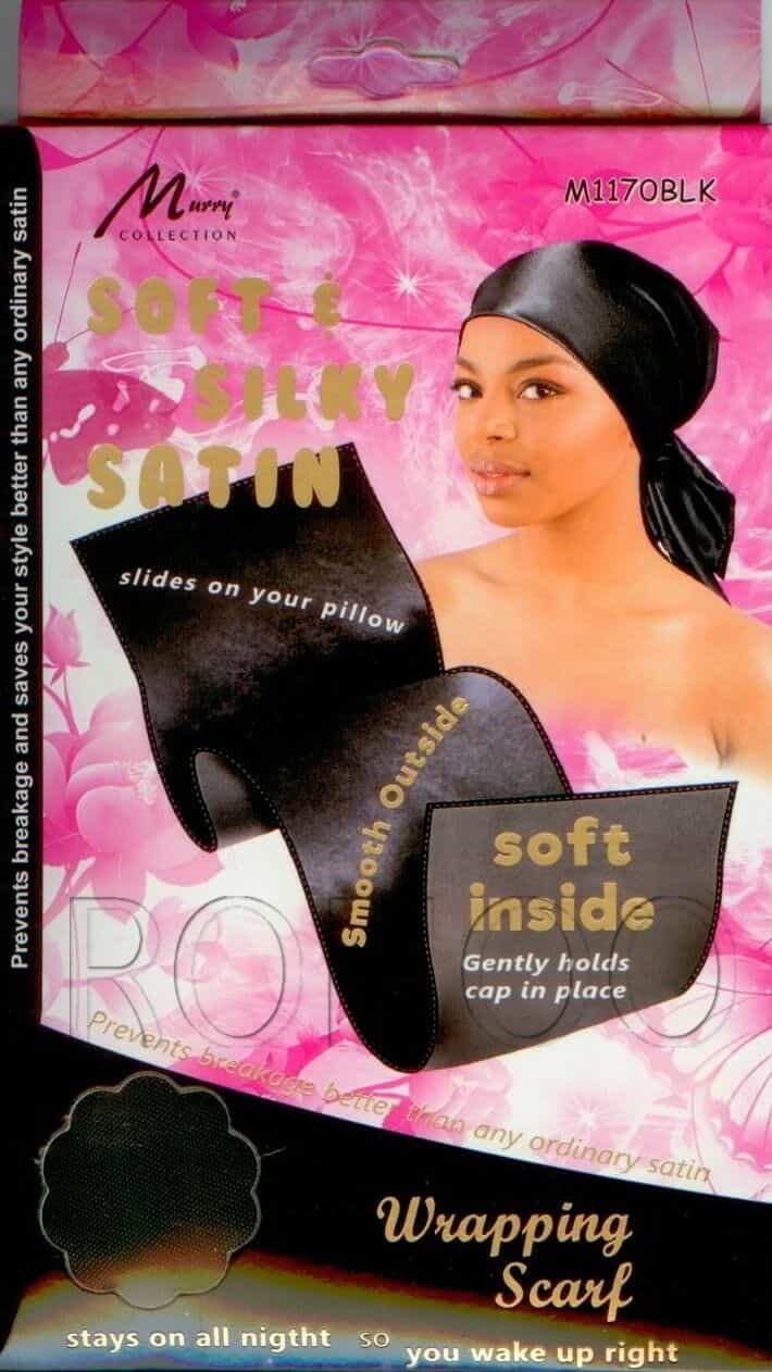 gorro wraping scarf soft y silky satin m1170blk murray collection