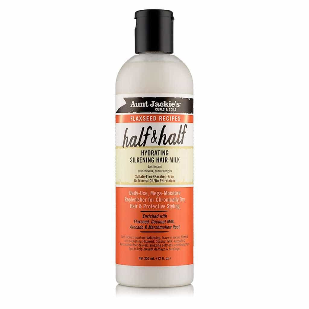 half half hydrating silkening hair milk aunt jackies 12 oz
