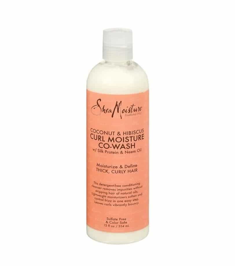 cowash acondicionador con aclarado de arrastre curl moisture co wash coconut hibiscus shea moisture 354ml