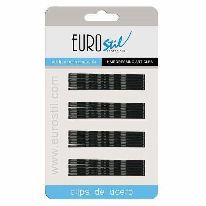 eurostil carton 24 clips ond negro 70 mm