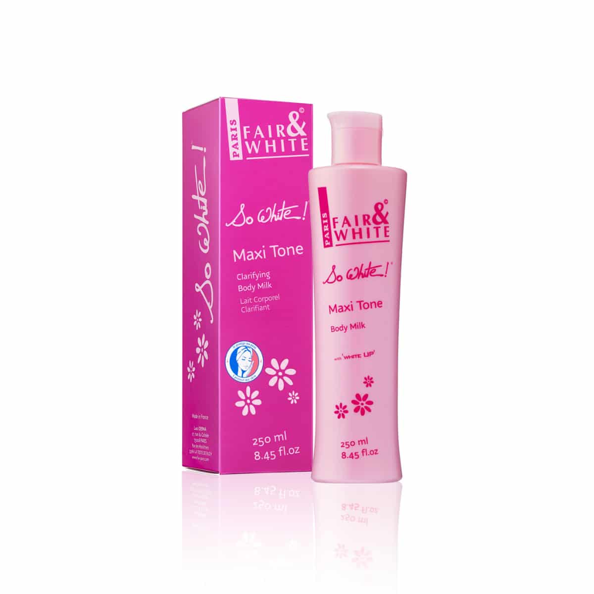 locion so white maxi tone clarifying body milk fair white 250 ml
