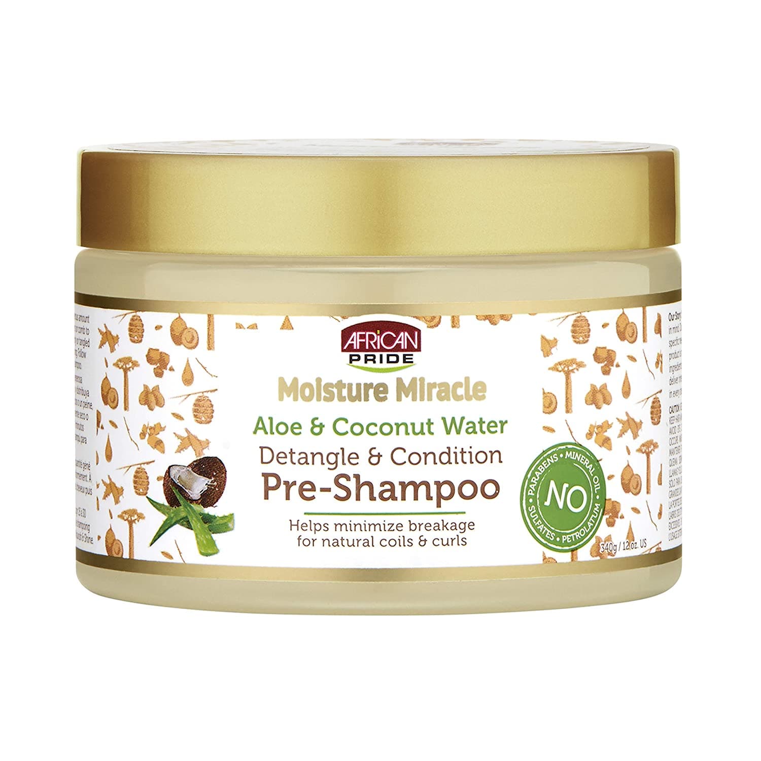 mascarilla moisture miracle aloe coconut water masque african pride 340g
