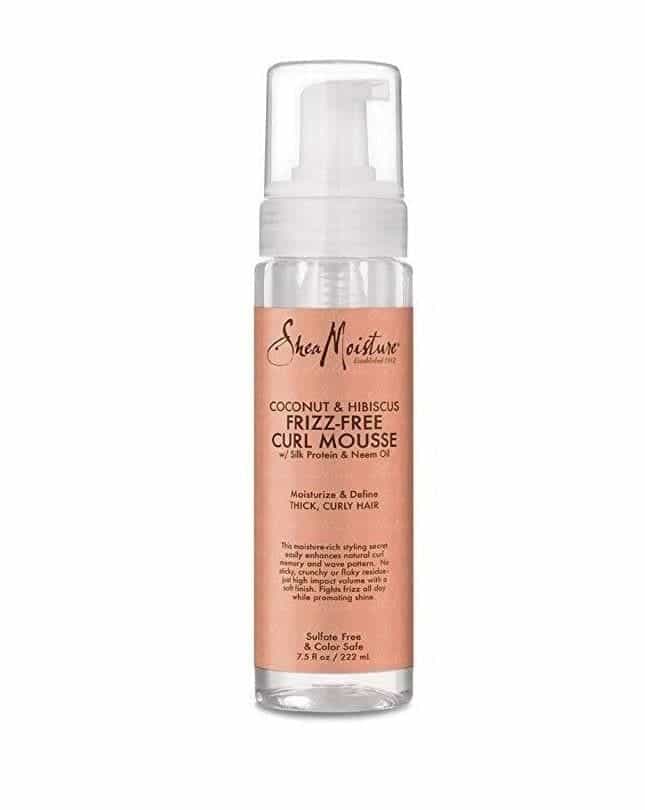 frizz free curl mousse coconut hibiscus shea moisture 222ml