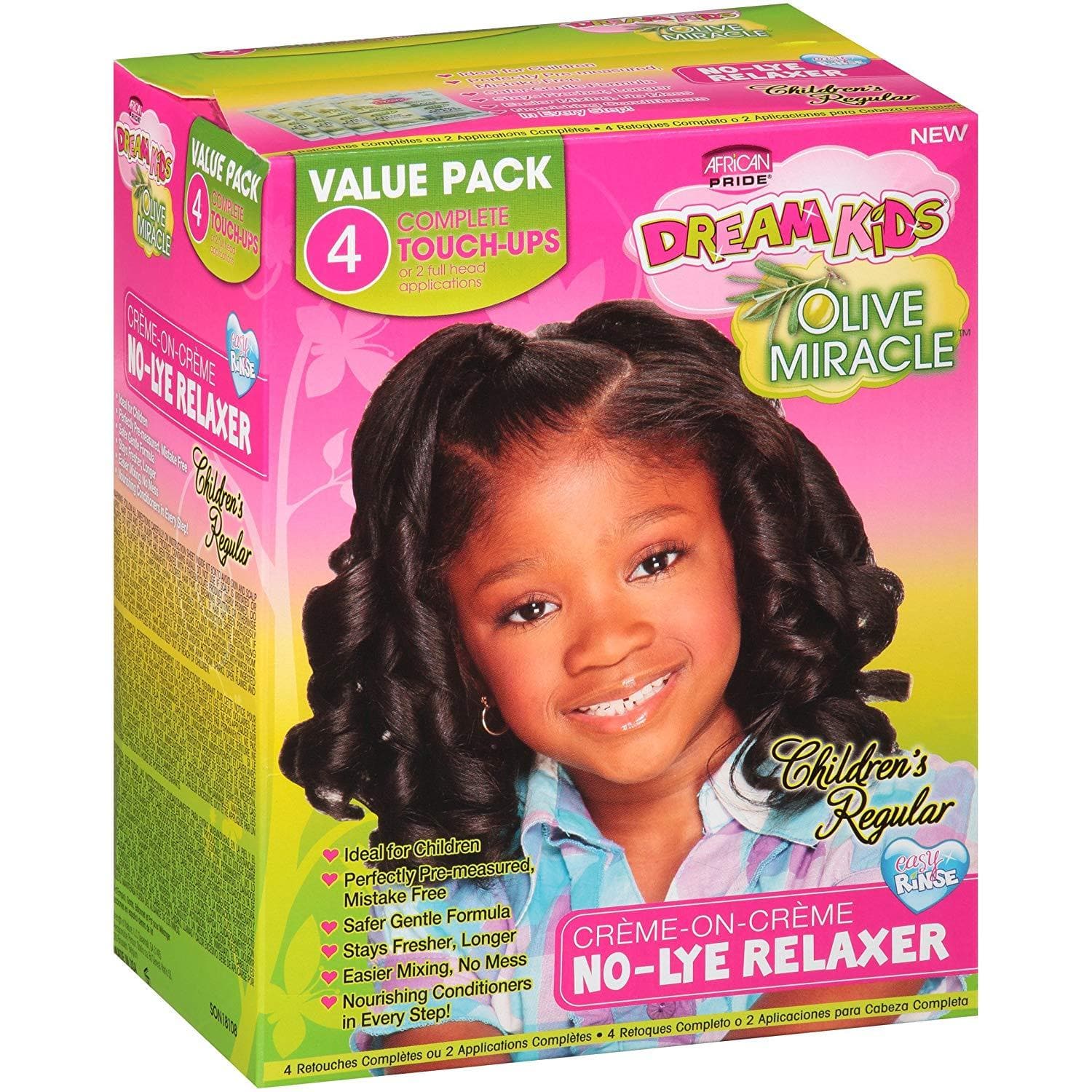 olive miracle no lye creme relaxer regular kit dream kids value pack